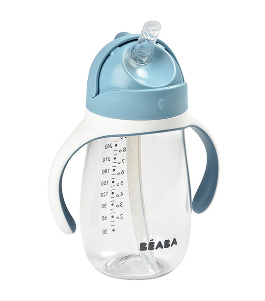 beaba straw sippy cup – blue