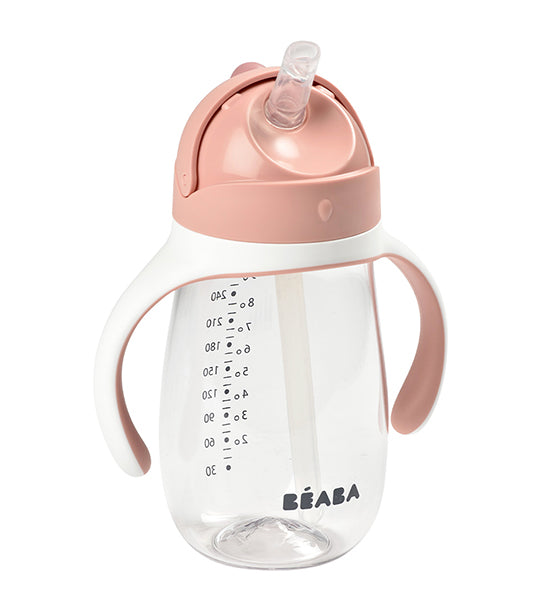 beaba straw sippy cup – pink