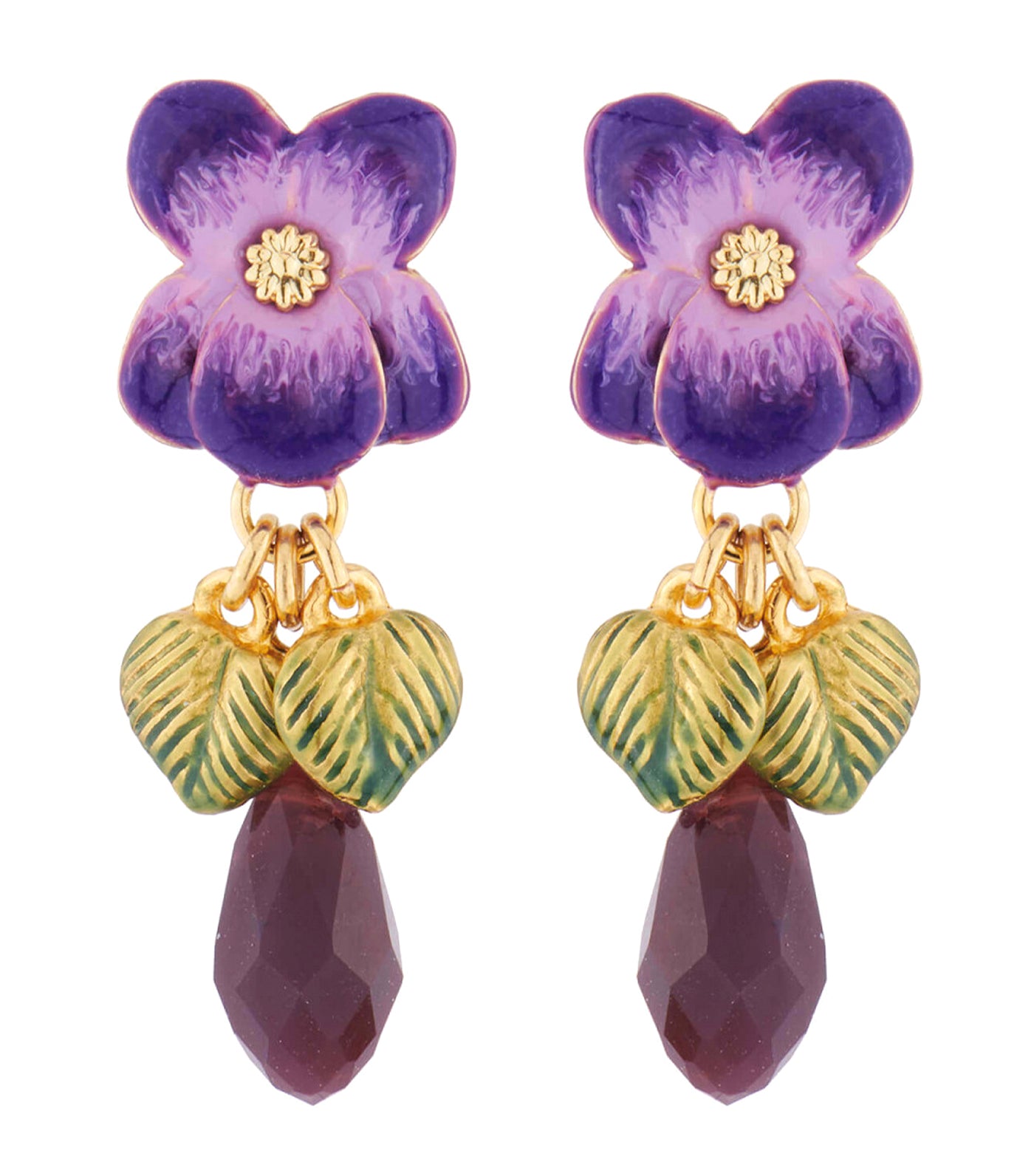 Les Nereides Violet Stone Earrings