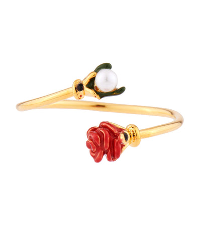 Les Nereides Red Rosebud and Pearl Ring