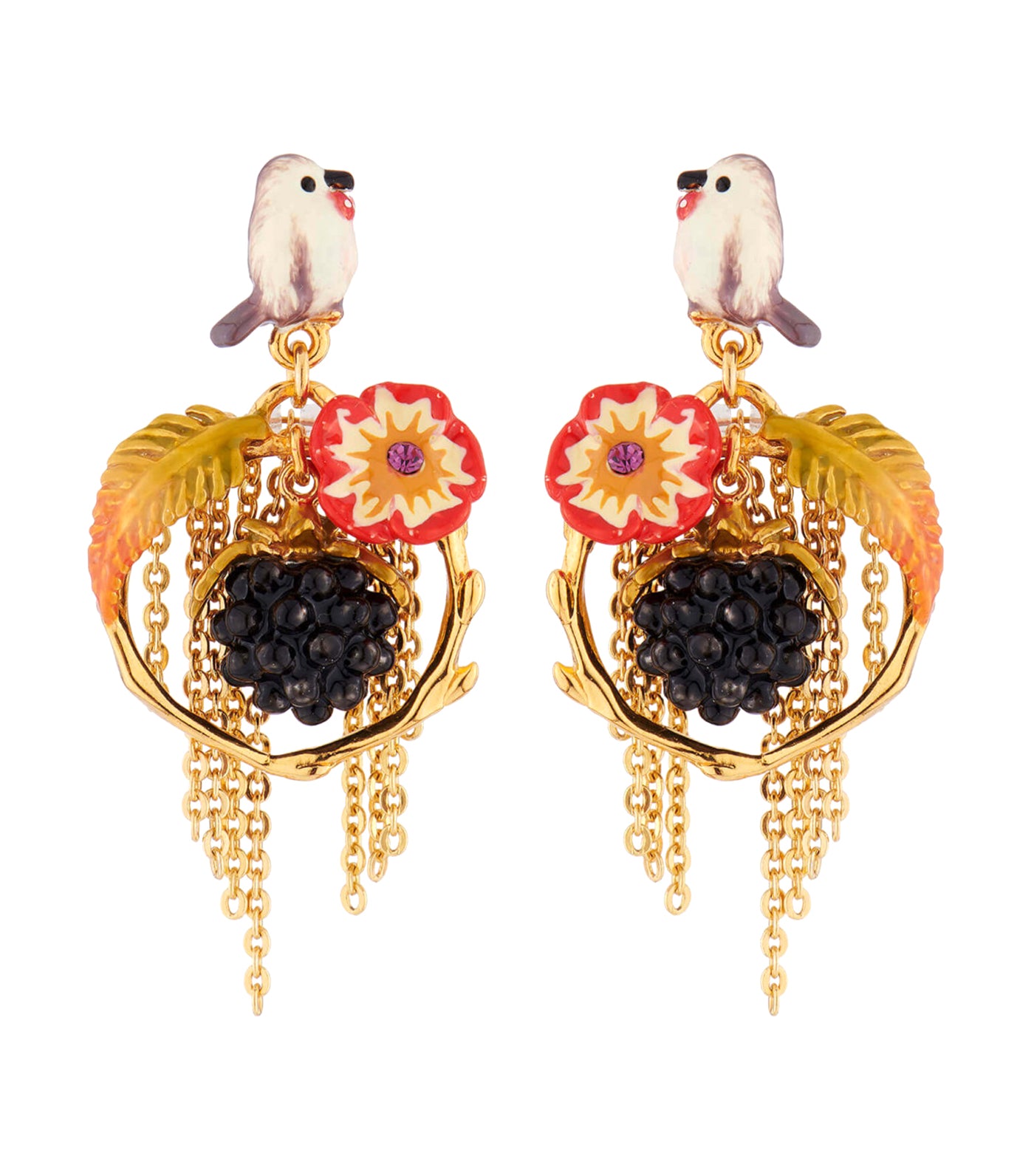Les Nereides Robin Blackberry Stud Creole Earrings