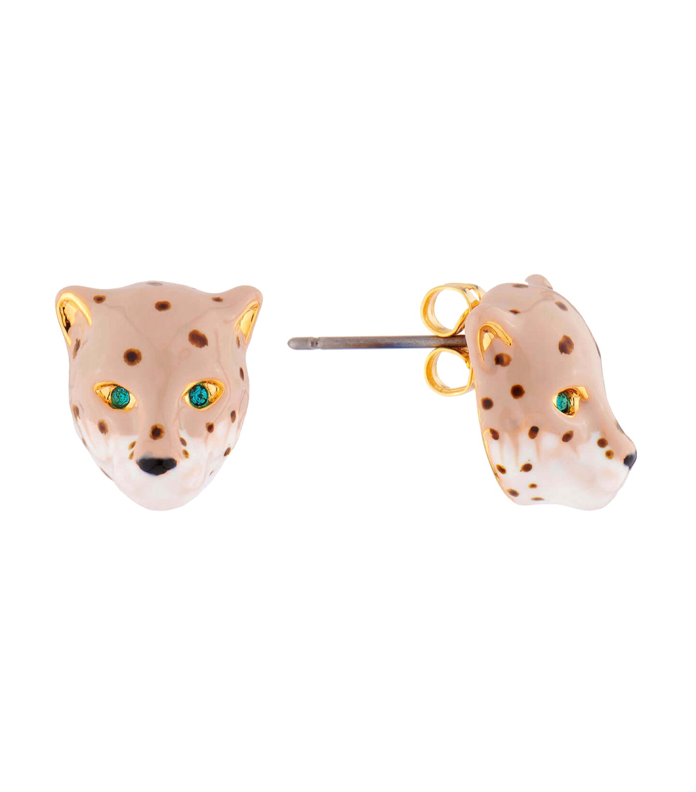 Les Nereides Panther Head Stud Earrings