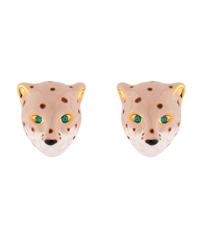 Les Nereides Panther Head Stud Earrings