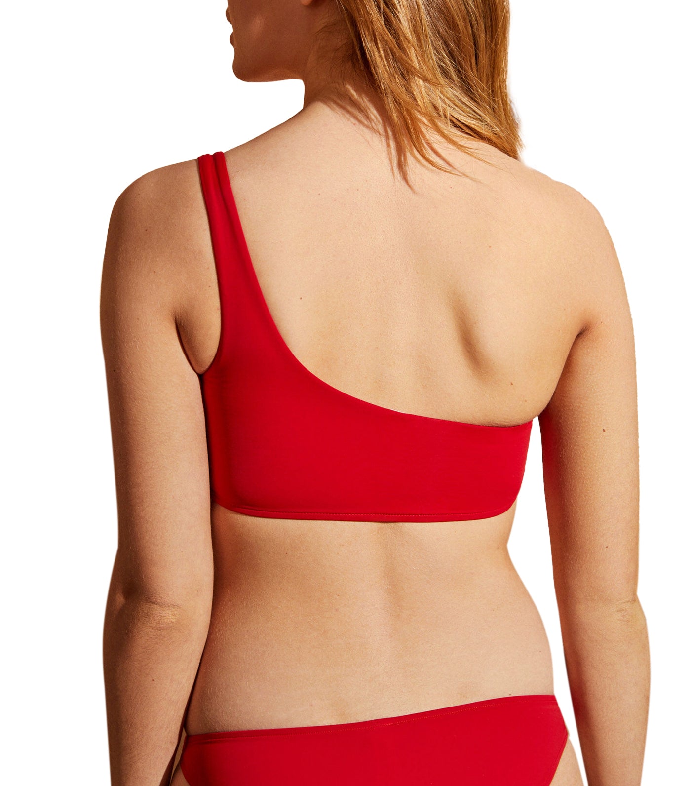 One Shoulder Bikini Top Red