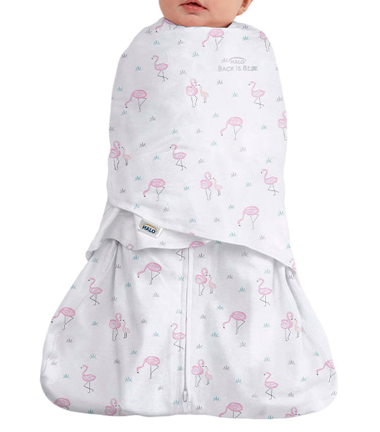 halo® white flamingos sleepsack® swaddle