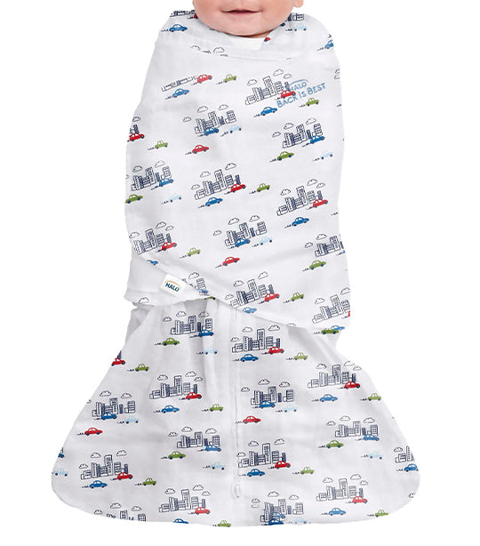 halo® white city life sleepsack® swaddle