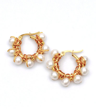 All Pearls Earrings Gold