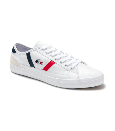 Men's Sideline French Sporting Leather and Synthetic Sneakers White/Navy/Red