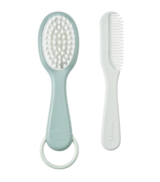 beaba baby brush and comb – green blue
