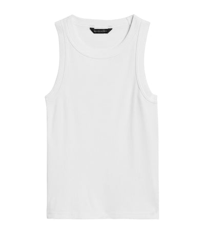 Fitted Ribbed Tank White