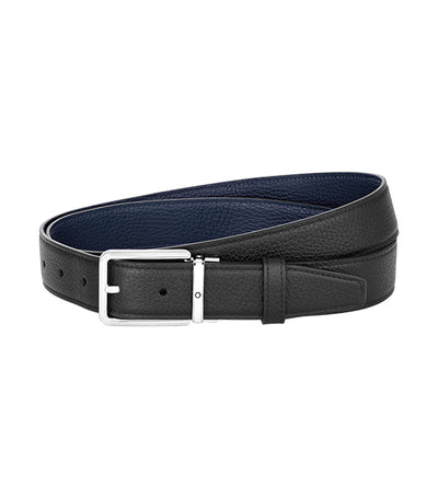 32mm Reversible Leather Belt Black/Blue