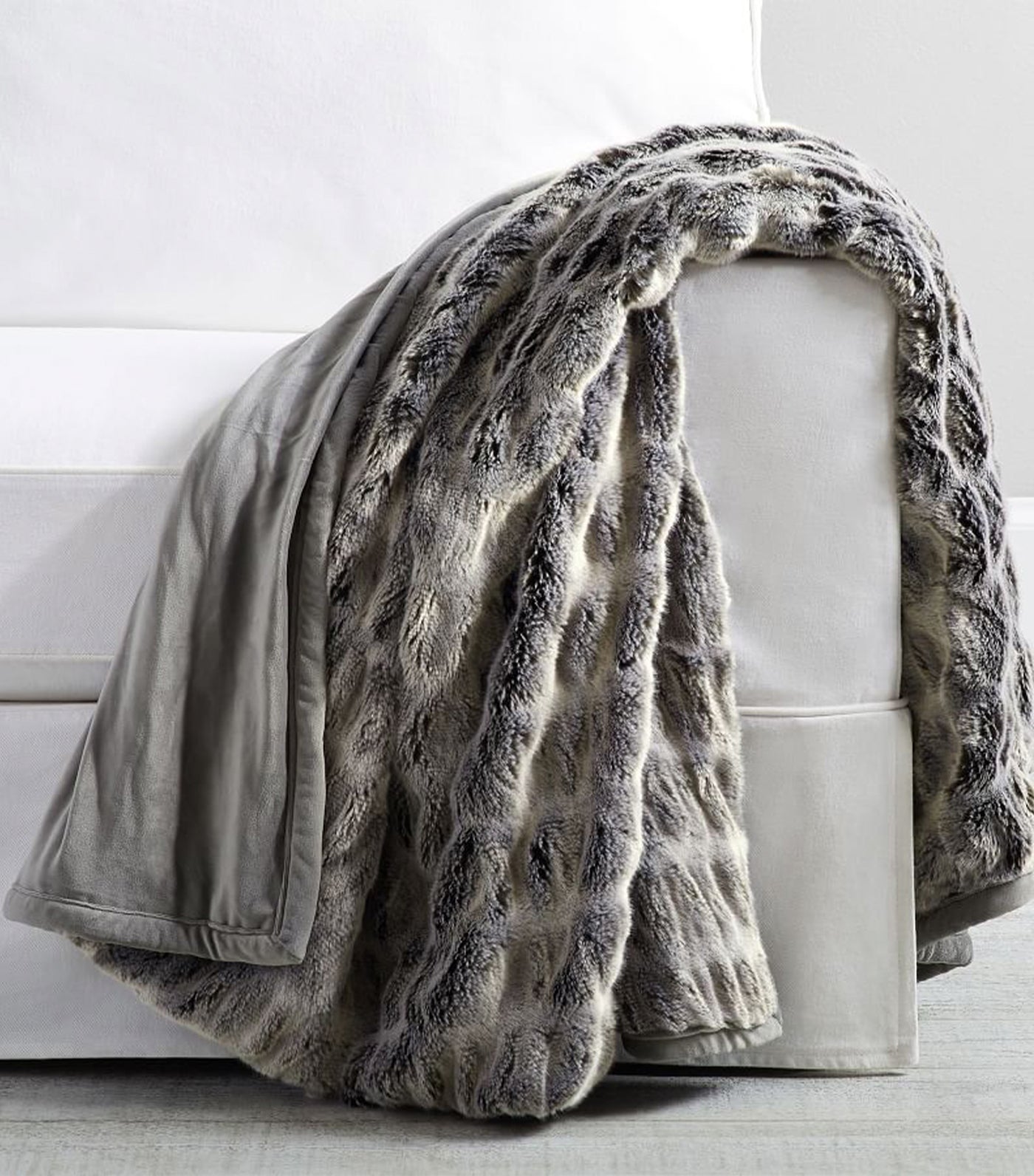 Pottery Barn Faux Fur Ruched Throw