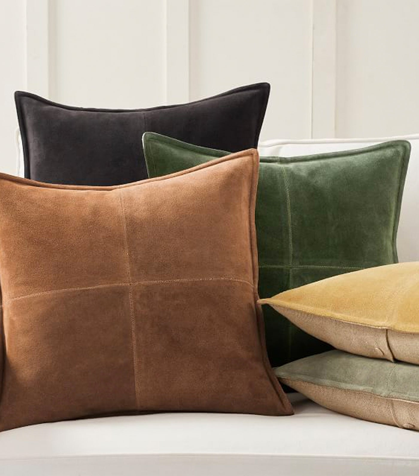 Pottery Barn Pieced Suede Pillow Cover