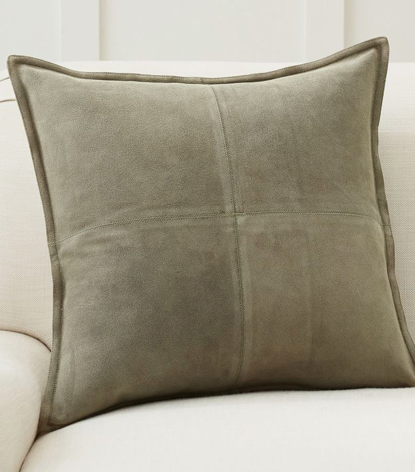 Pottery Barn Pieced Suede Pillow Cover