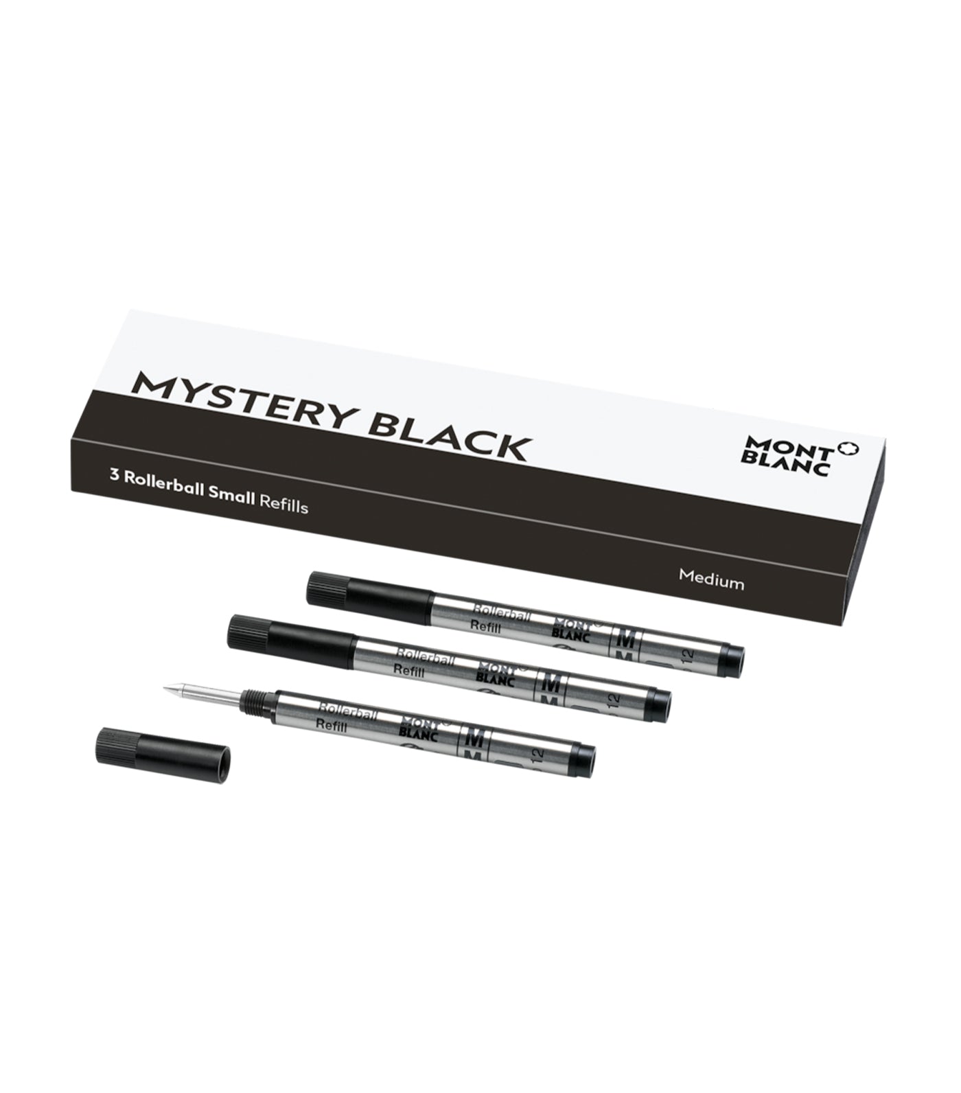 Montblanc 3 Rollerball Small Refills Medium Mystery Black