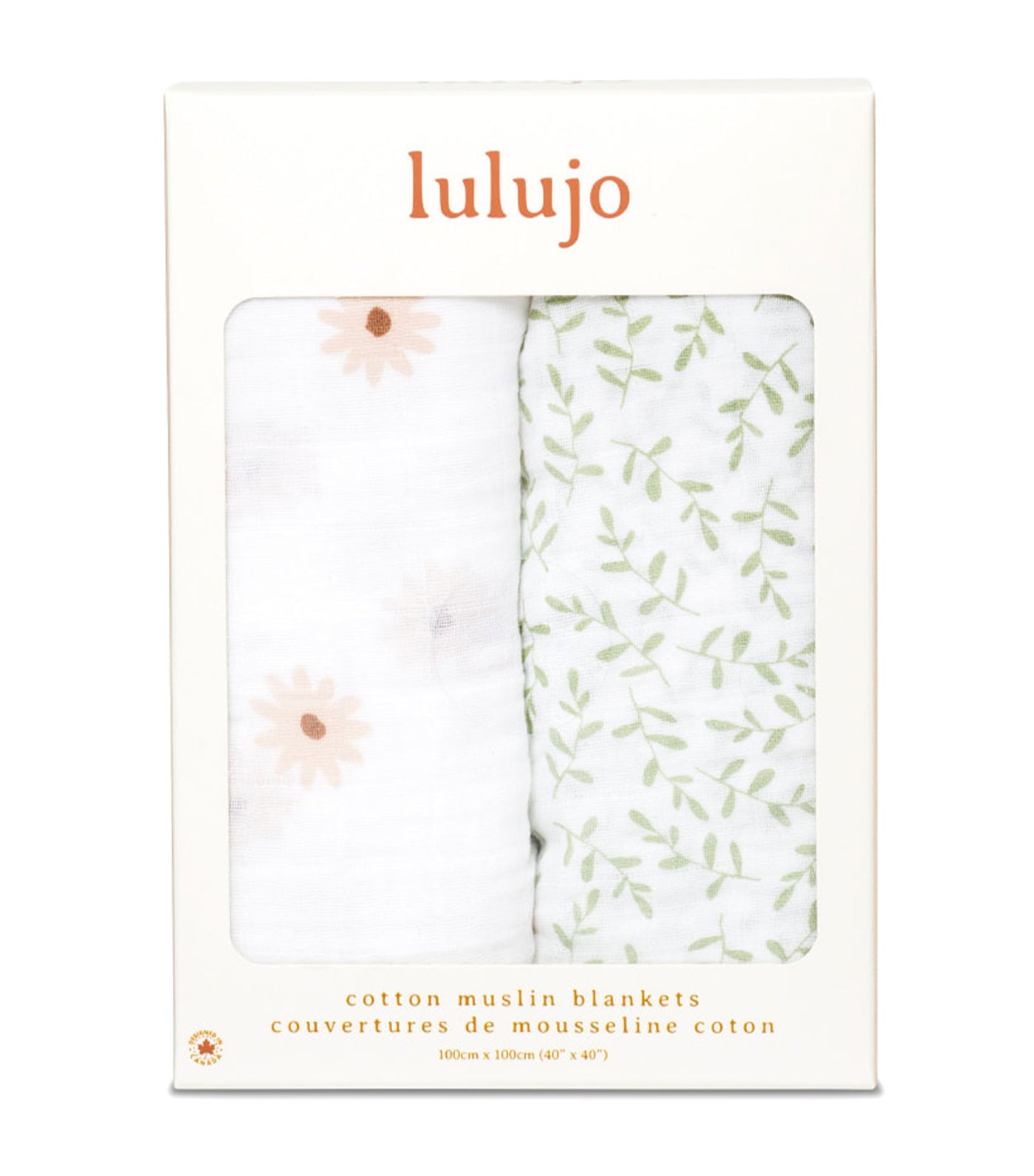 Muslin Swaddling Blankets Set of 2 - Daisies & Greenery