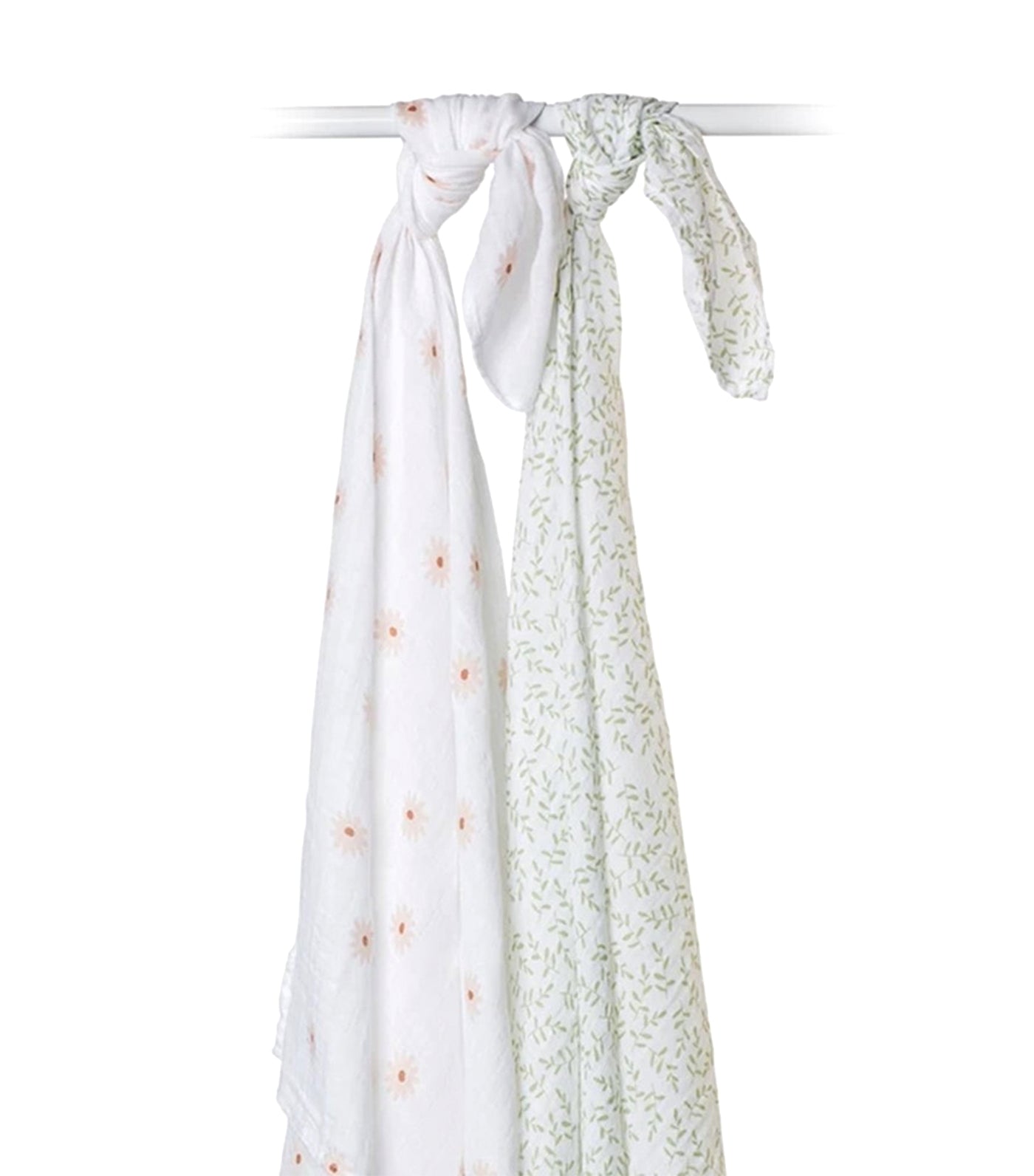 Muslin Swaddling Blankets Set of 2 - Daisies & Greenery
