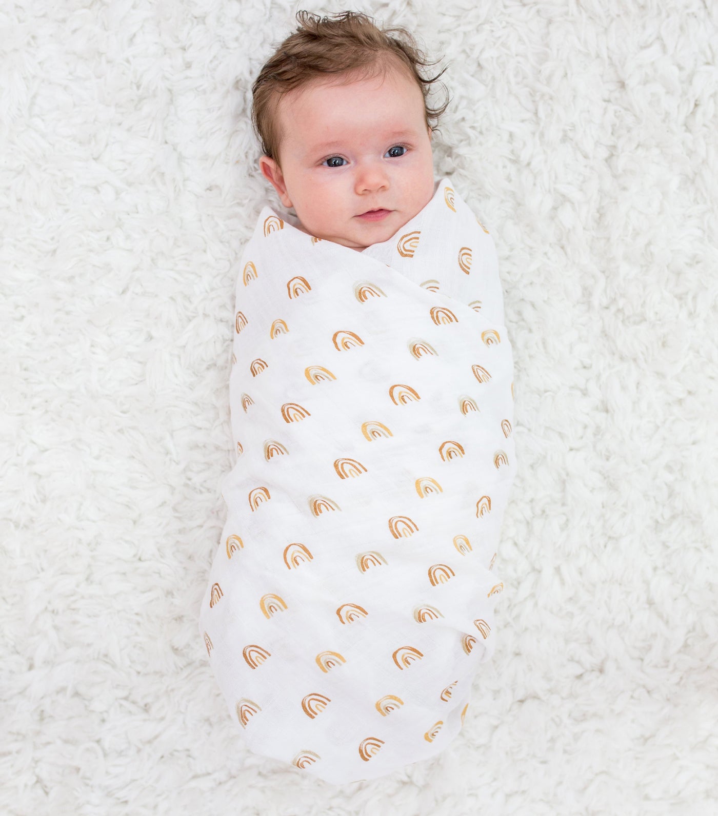 Muslin Swaddling Blankets Set of 2 - Rainbows & Suns