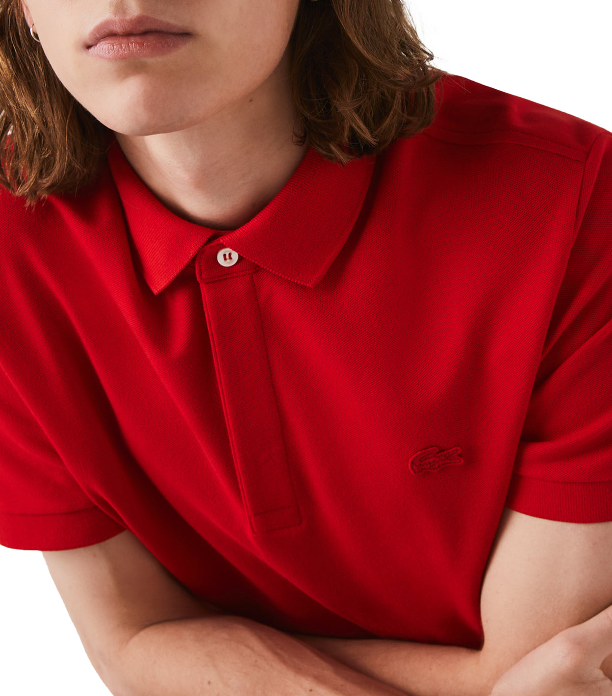 Men's Paris Polo Shirt Regular Fit Stretch Cotton Piqué Red