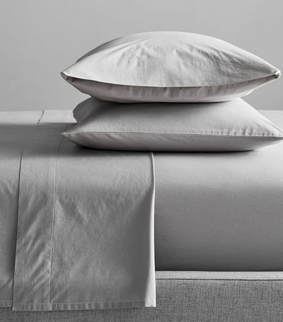 west elm Organic Washed Cotton Sheet Sets & Pillowcases - Pearl Gray