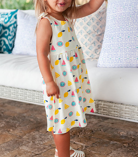 Baby Soy Fruits Bow Knot Shoulder Dress