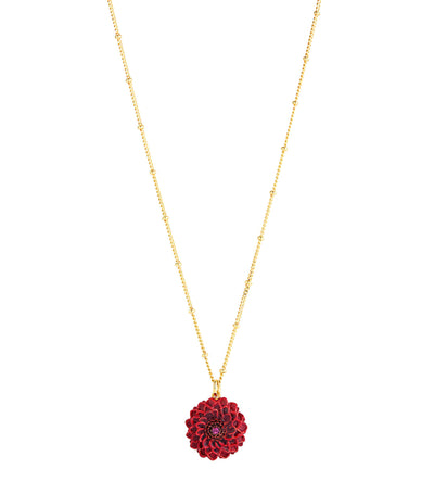 Black Dahlia Pendant Necklace