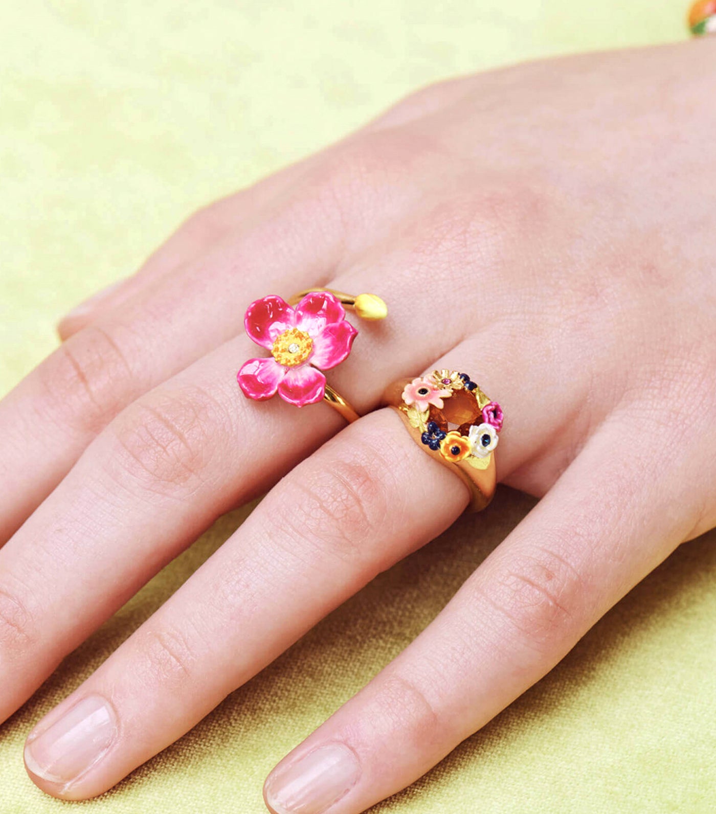Pink Poppy Flower Ring