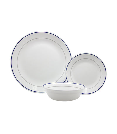 Corelle 18-Piece Dinnerware Set - Double Ring Blue