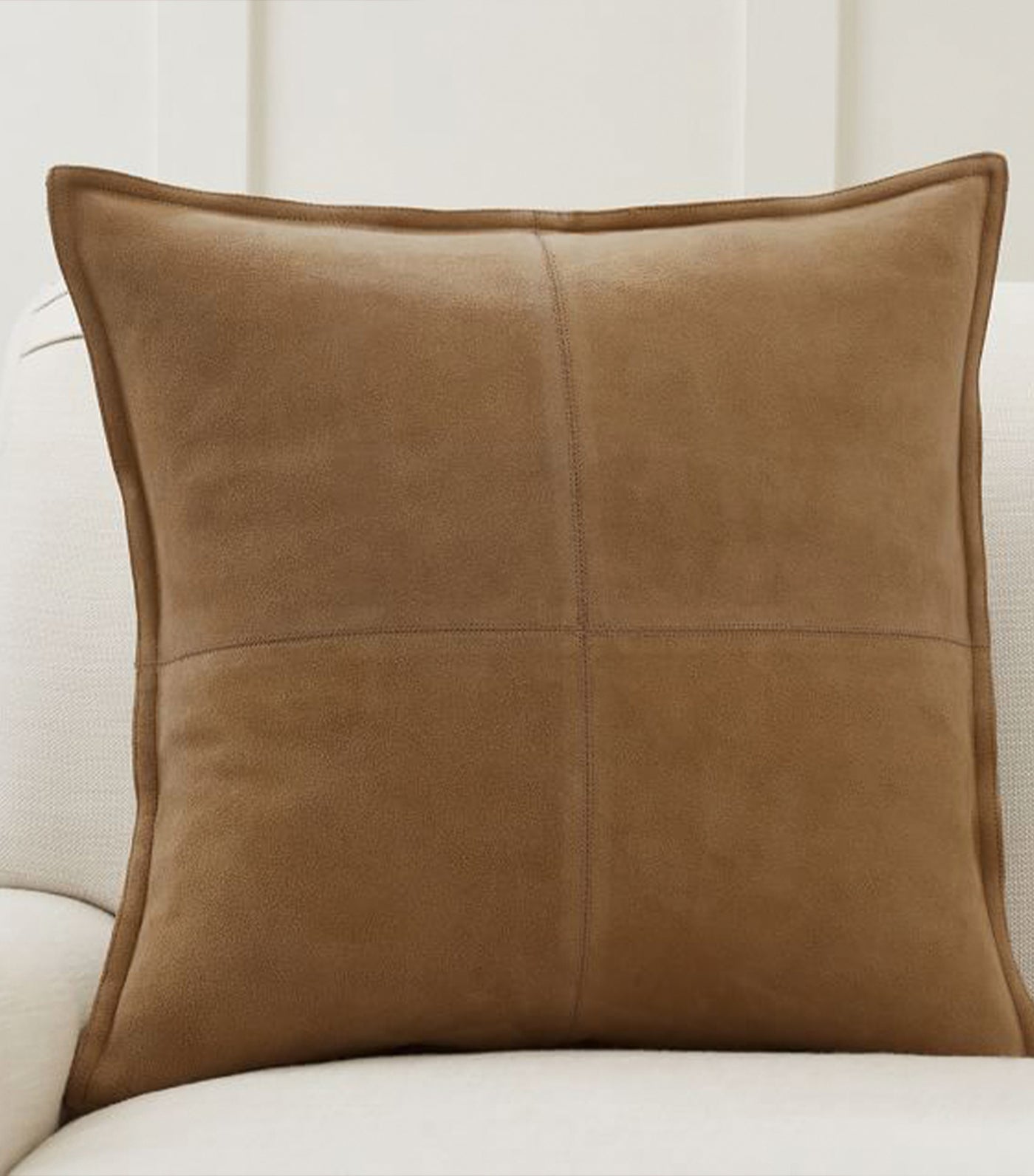 Pieced Suede Pillow Cover