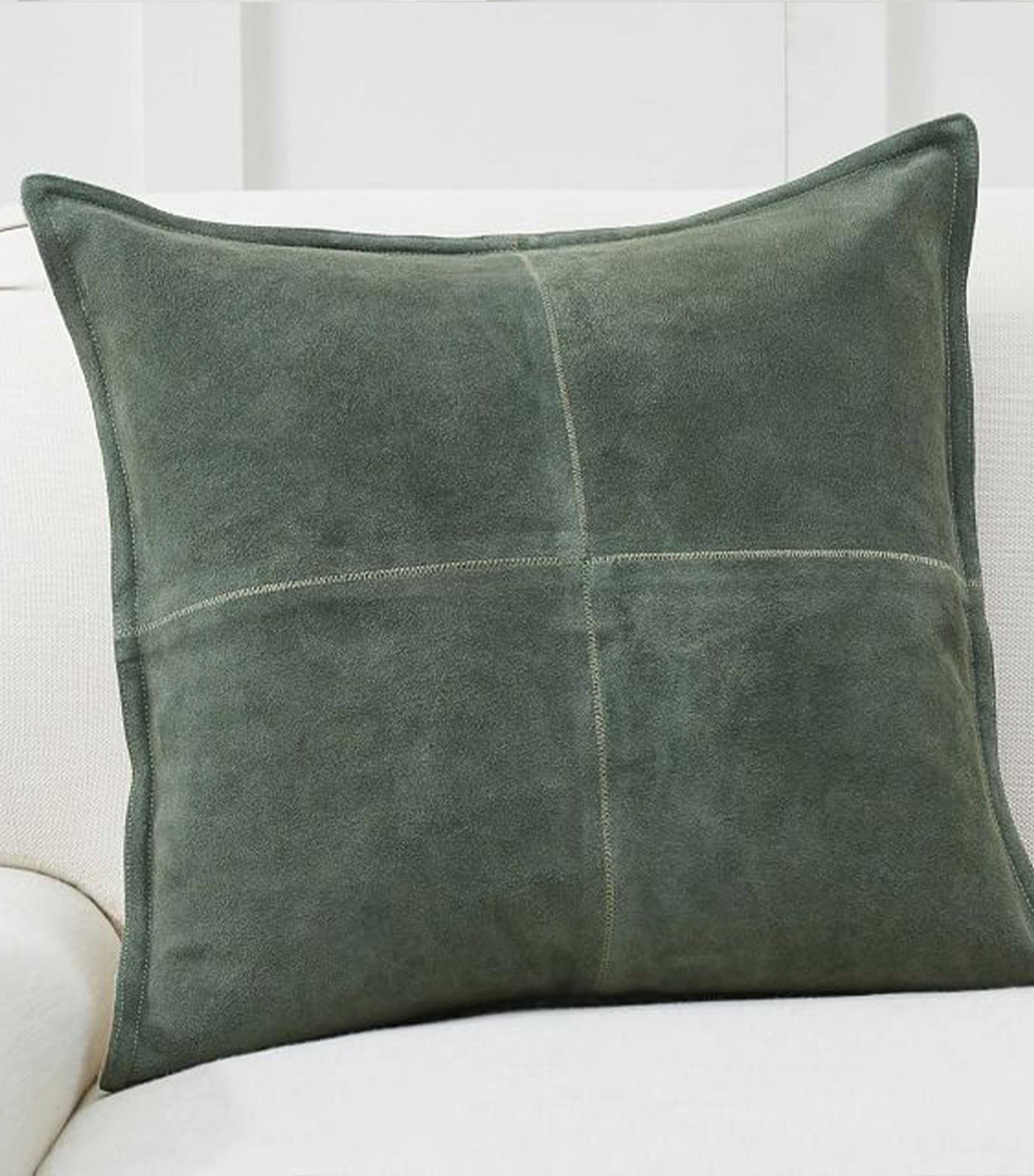 Pieced Suede Pillow Cover