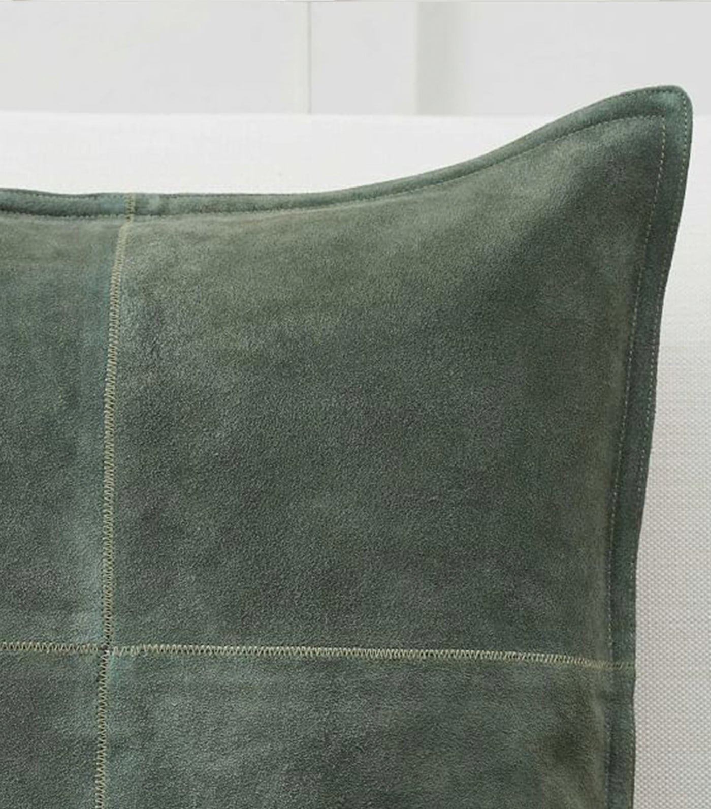 Pieced Suede Pillow Cover
