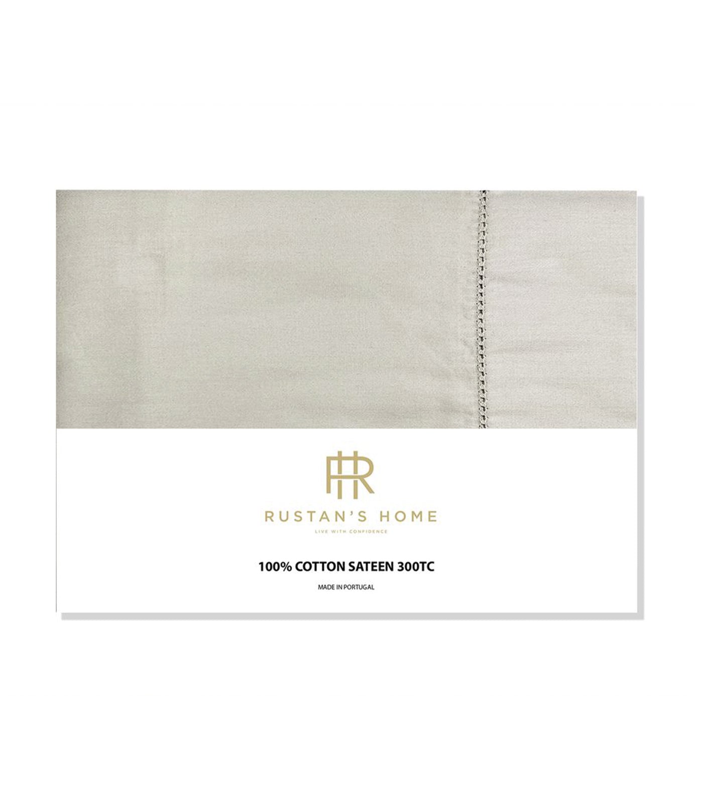 Rustan's Home 300TC Cotton Sateen Pillowcase Set - Light Gray