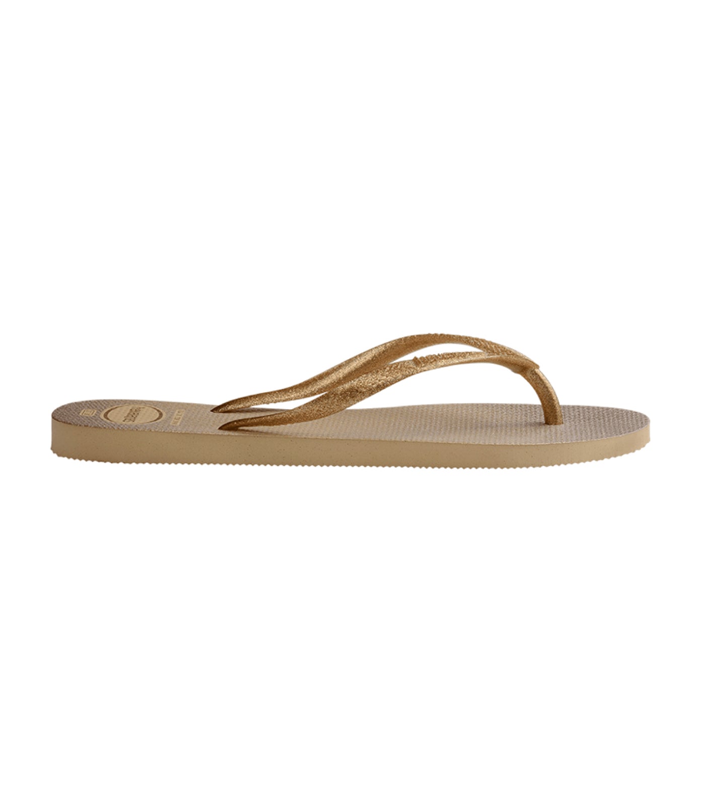 Kids Slim Gloss Flip Flops - Golden