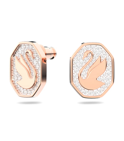 Signum Stud Earrings White Rose Gold-Tone Plated