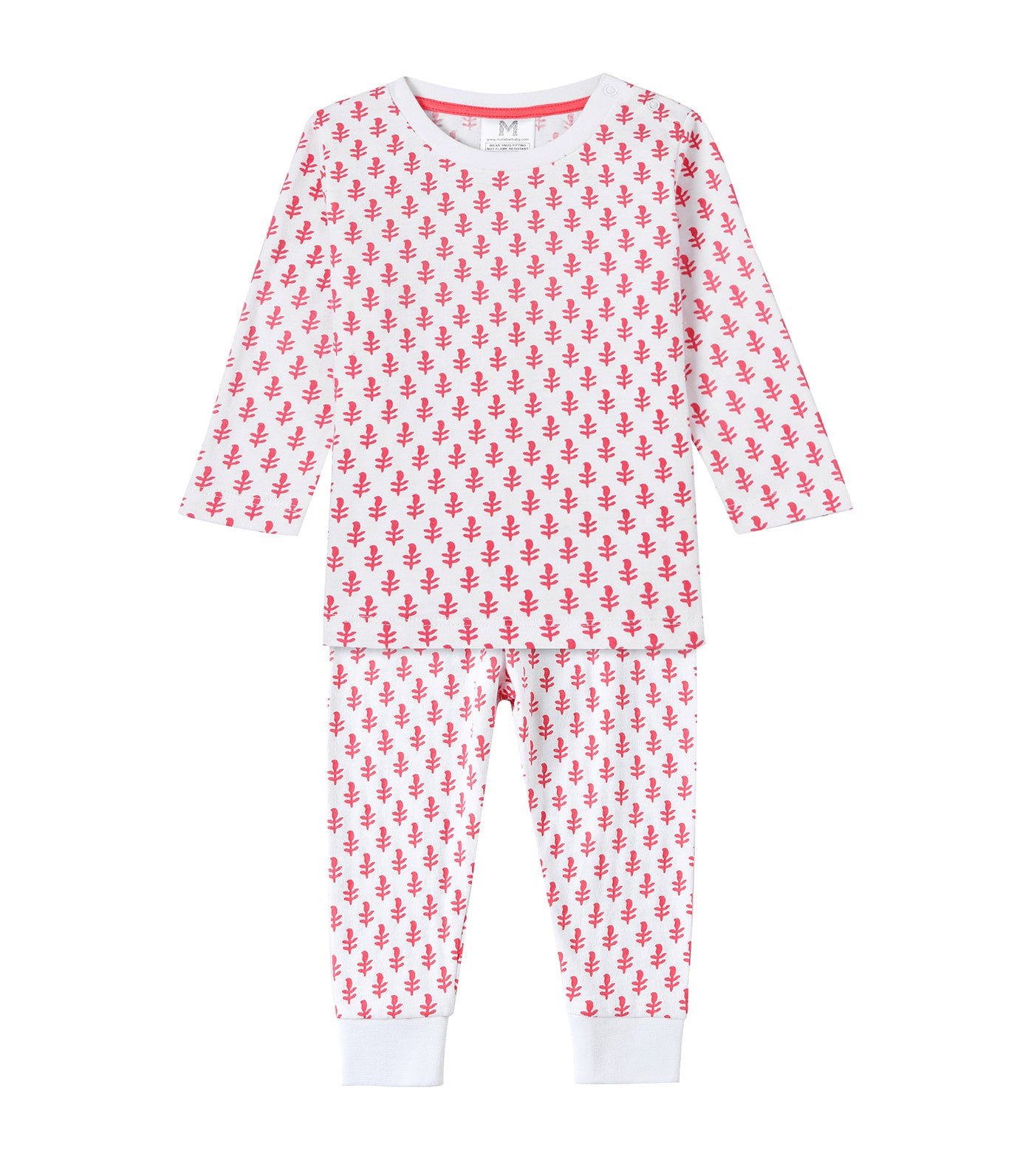Malabar Baby Organic Cotton Knit PJ Set - Pink City