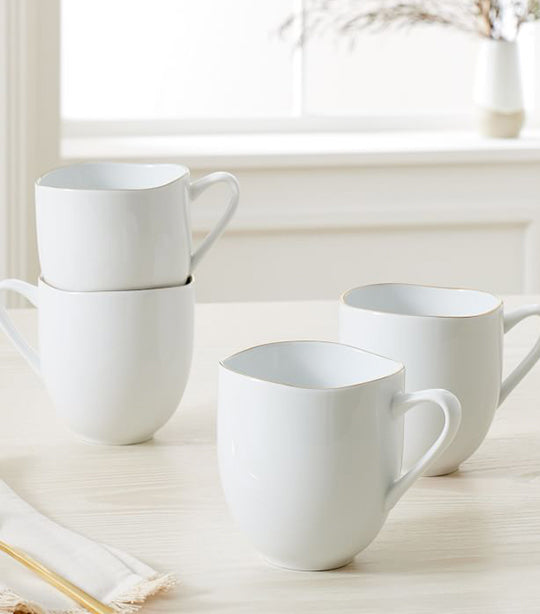 west elm Organic Shaped Dinnerware Collection - Gold Rimmed