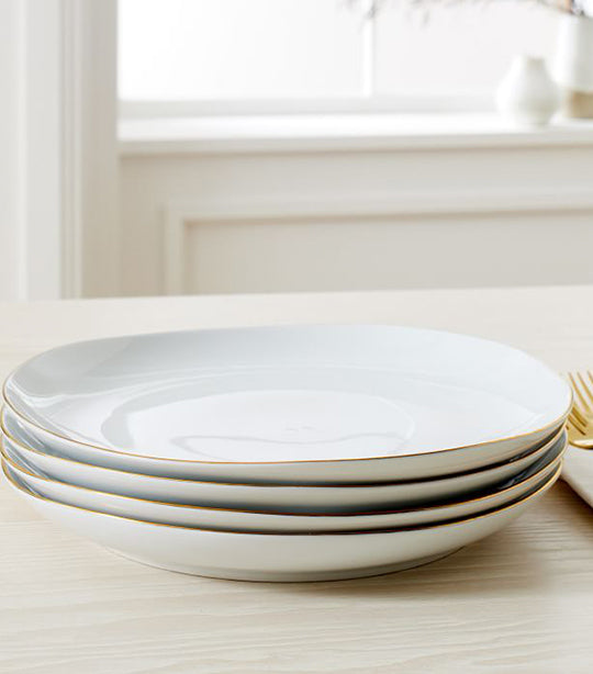 west elm Organic Shaped Dinnerware Collection - Gold Rimmed