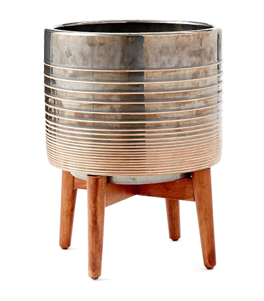 west elm Turned Wood Leg Planters