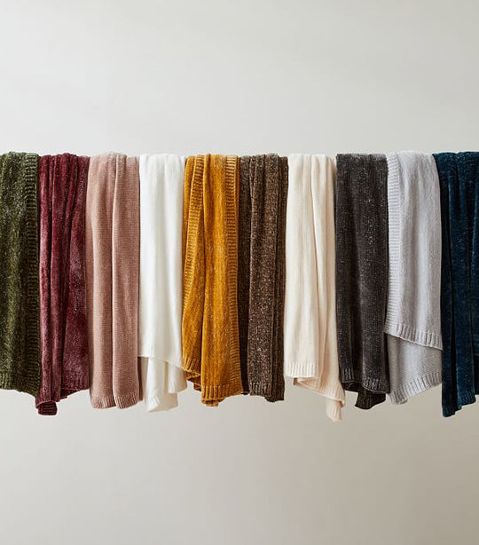 west elm Luxe Chenille Throw - Gray