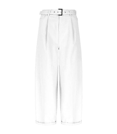 J74 Belted Relaxed Jeans White