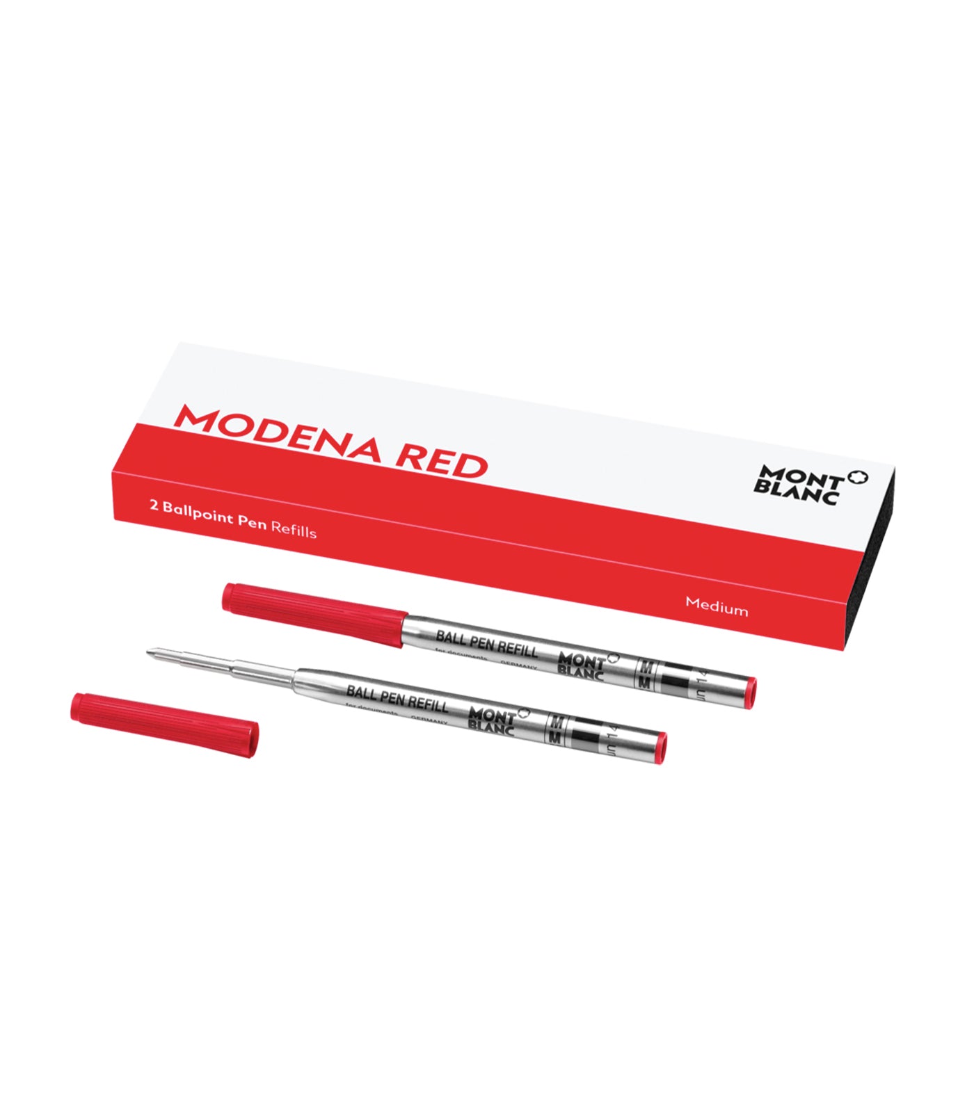 2 Ballpoint Pen Refills Medium Modena Red