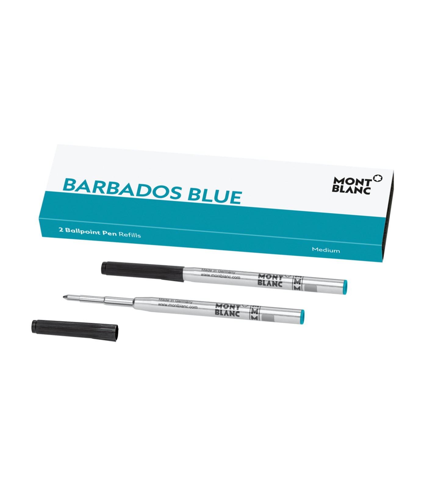 2 Ballpoint Pen Refill Medium, Barbados Blue