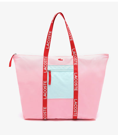 Women's Izzie Large Branded Color-block Nylon Shopping Bag Lotus Seringat Pompier