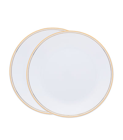Corelle 2-Piece Market Street Luncheon Plate Set -  White/Gold