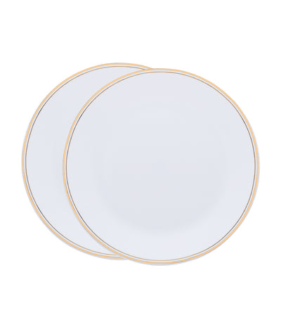 Corelle 2-Piece Market Street Dinner Plate Set -  White/Gold