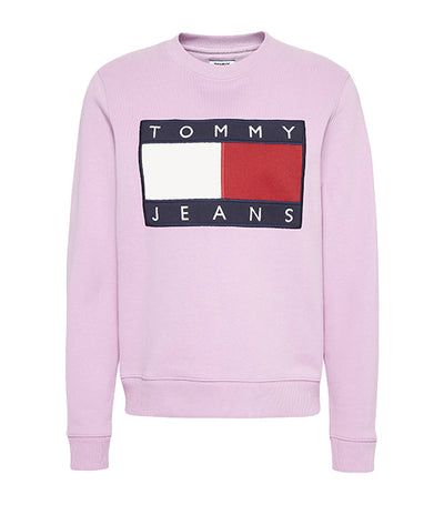 TJW Tommy Flag Crew Neck Sweatshirt Pink