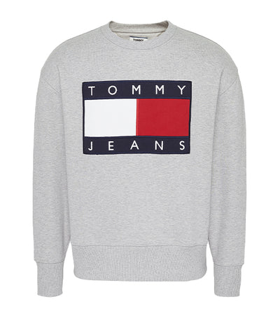 TJM Tommy Flag Crew Neck Sweatshirt Grey