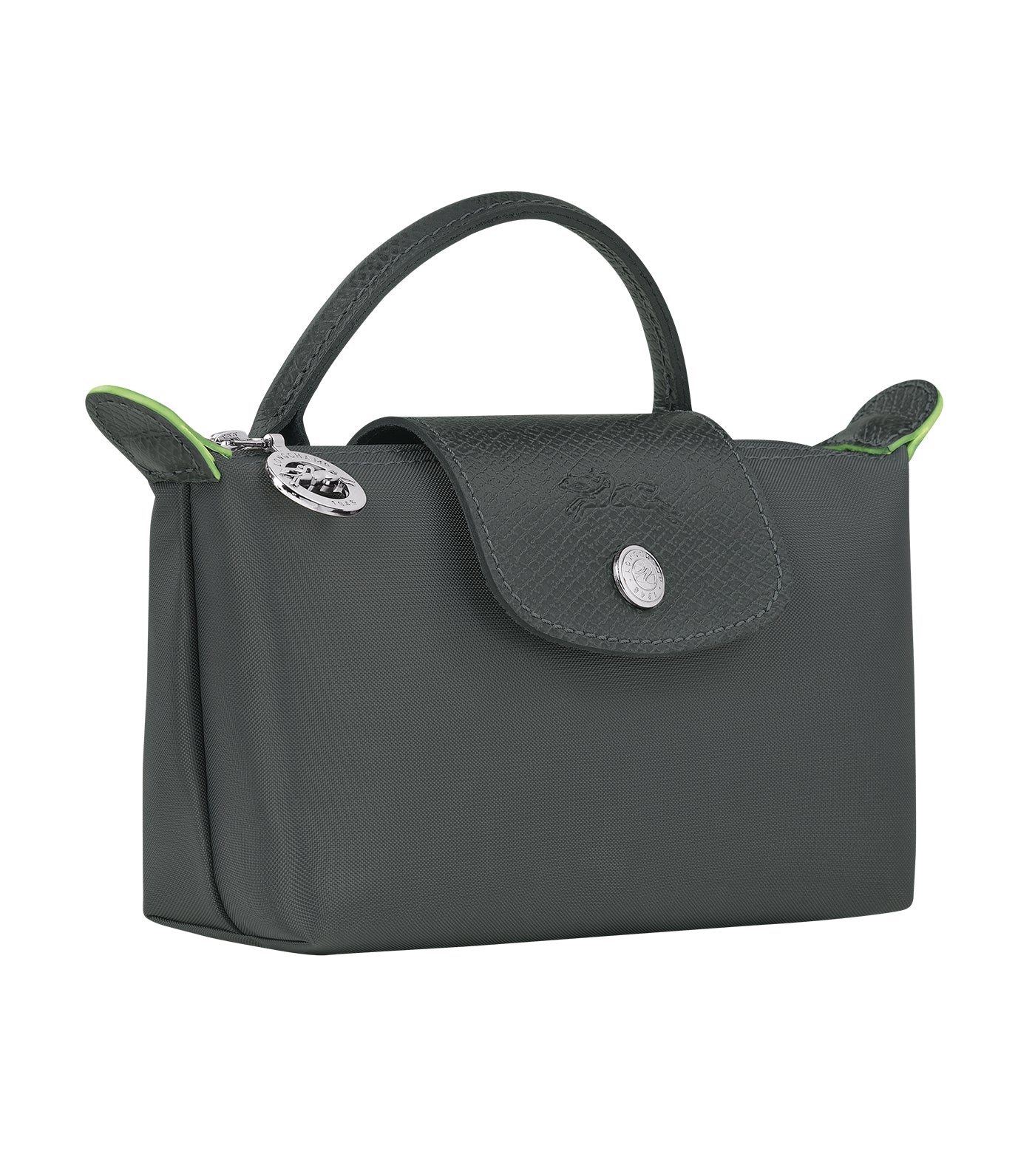 Le Pliage Green Pouch with Handle Graphite