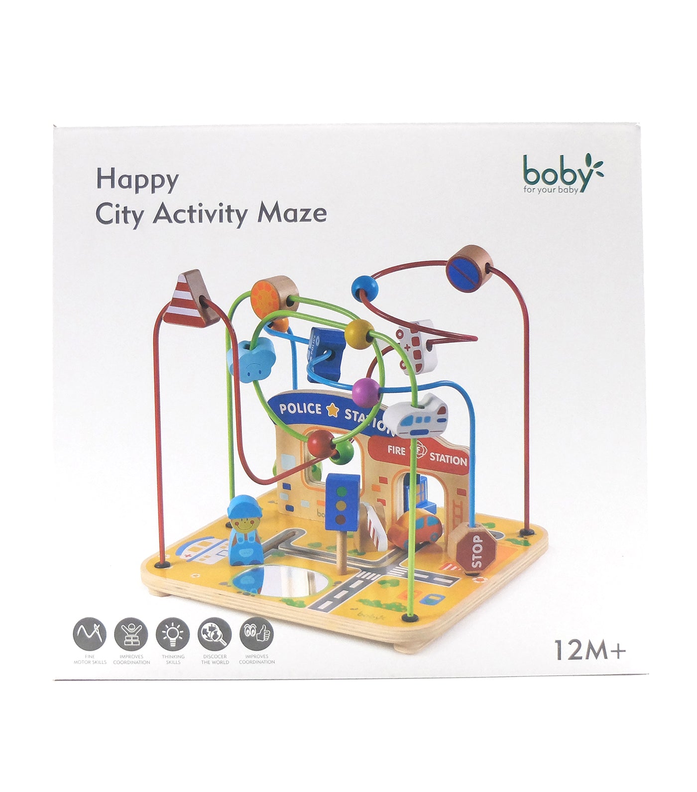 Wooden Happy City Activity Cube