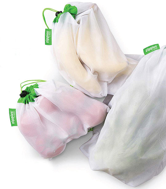 ZippiesxMore Reusable Mesh Produce Bags 5s - Green